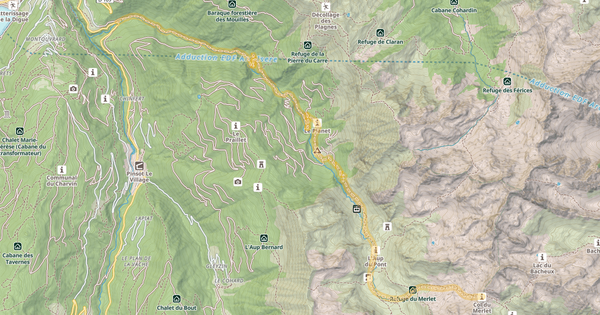 Map preview of Col du Merlet — Le Pont du Veyton