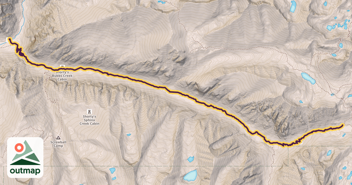Map of Bubbs Creek Trail
