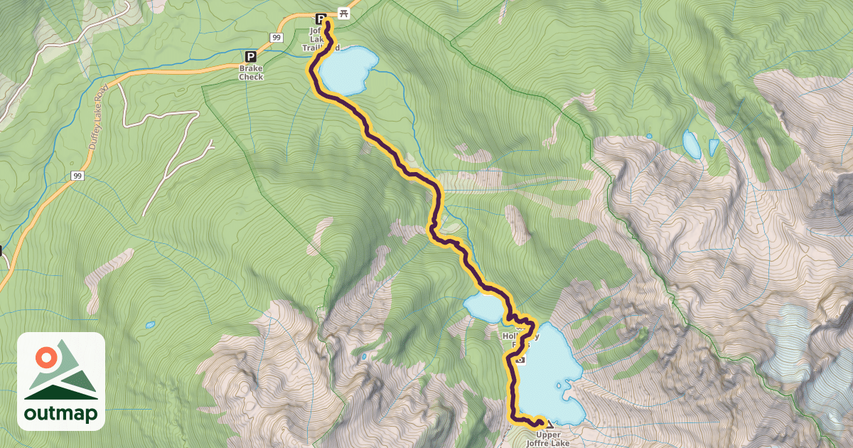 Map of Joffre Lakes Trail
