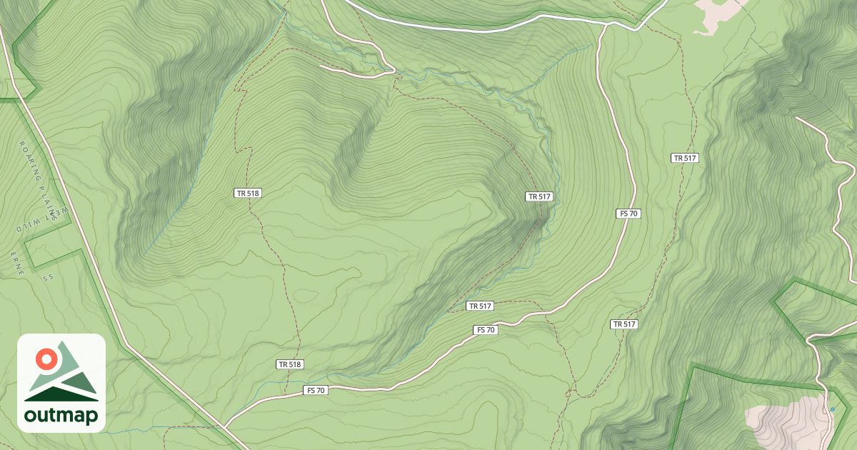 Map of ROARING PLAINS