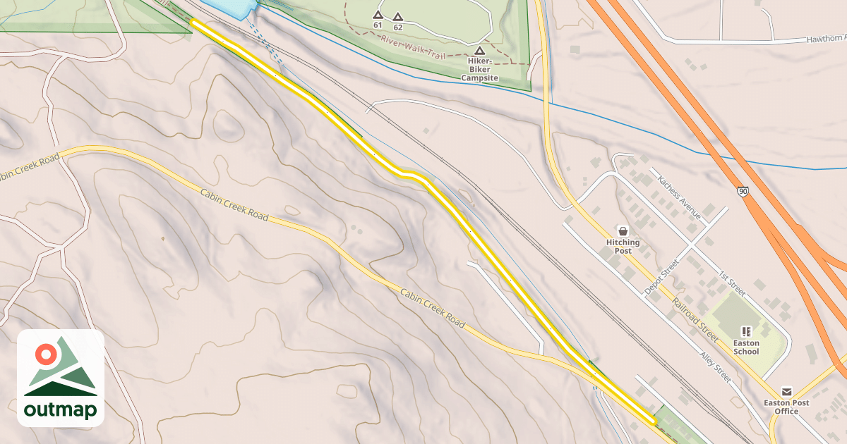 Map of Palouse to Cascades State Park Trail