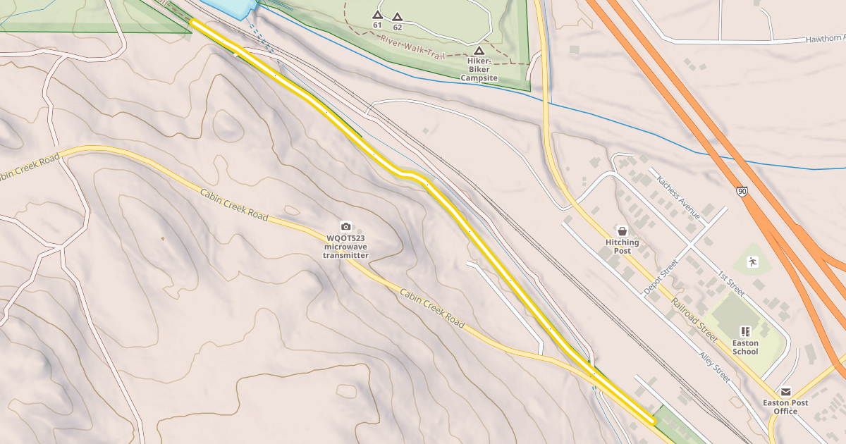 Map preview of Palouse to Cascades State Park Trail