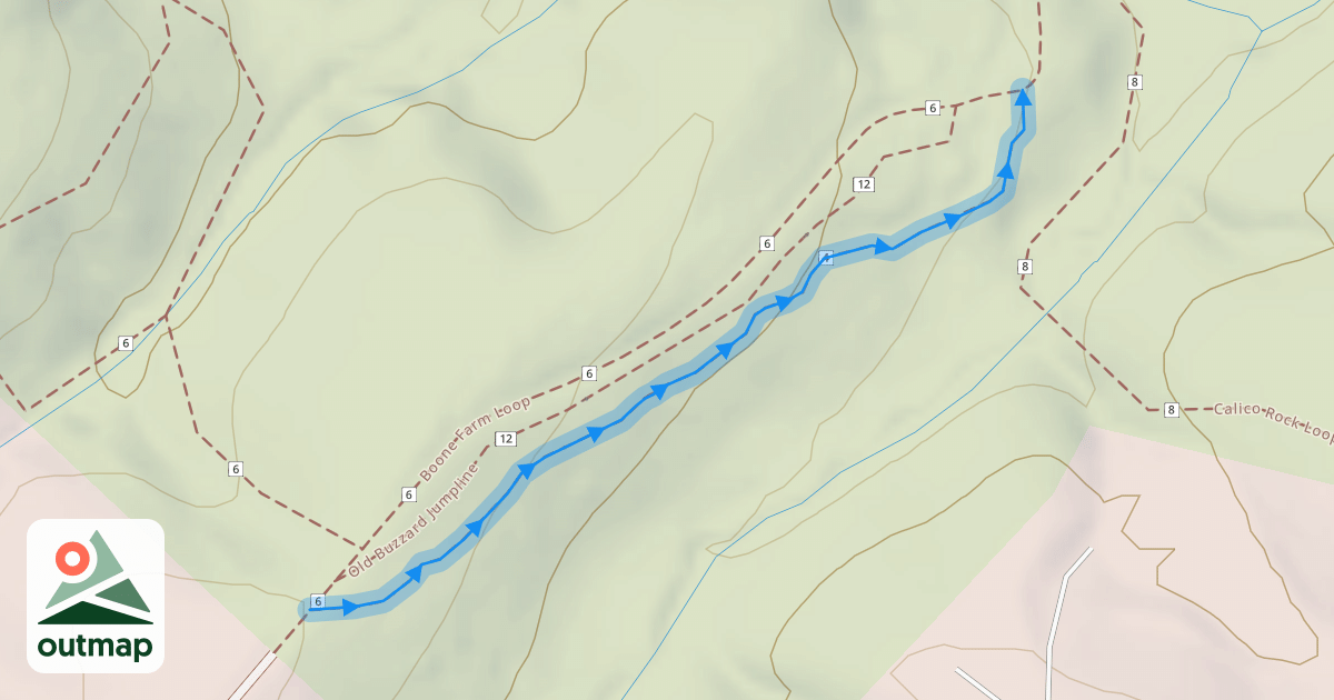 Map of Baby Buzzard Jumpline in Franklin