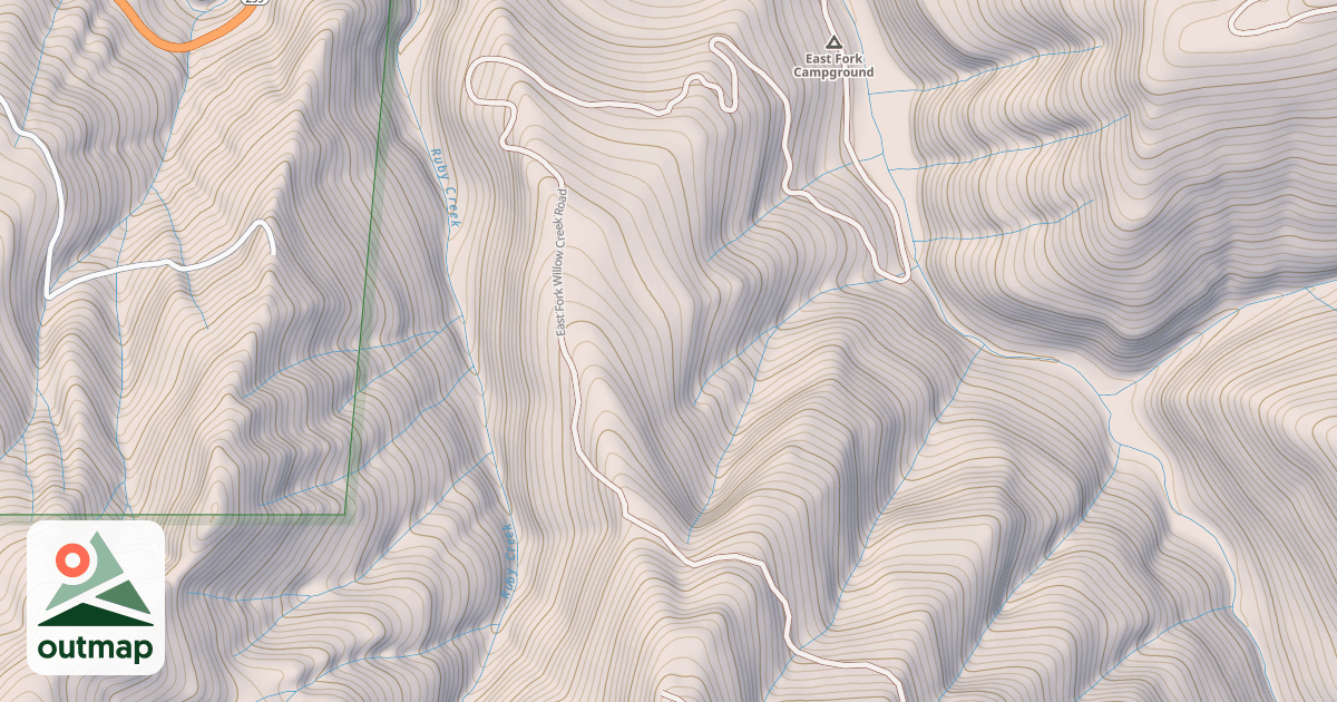 Map of EAST FORK WILLOW CREEK