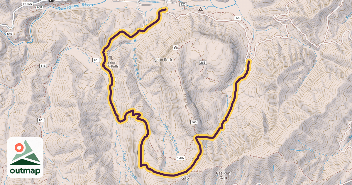 Map of Cat Gap Loop Trail