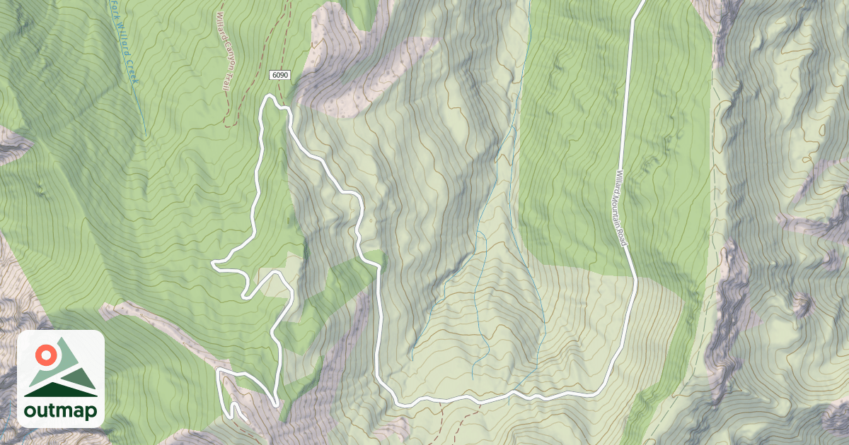 Map of WILLARD MTN