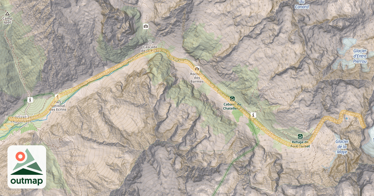 Map of Brèche de l'Olan — Désert-en-Valjouffrey