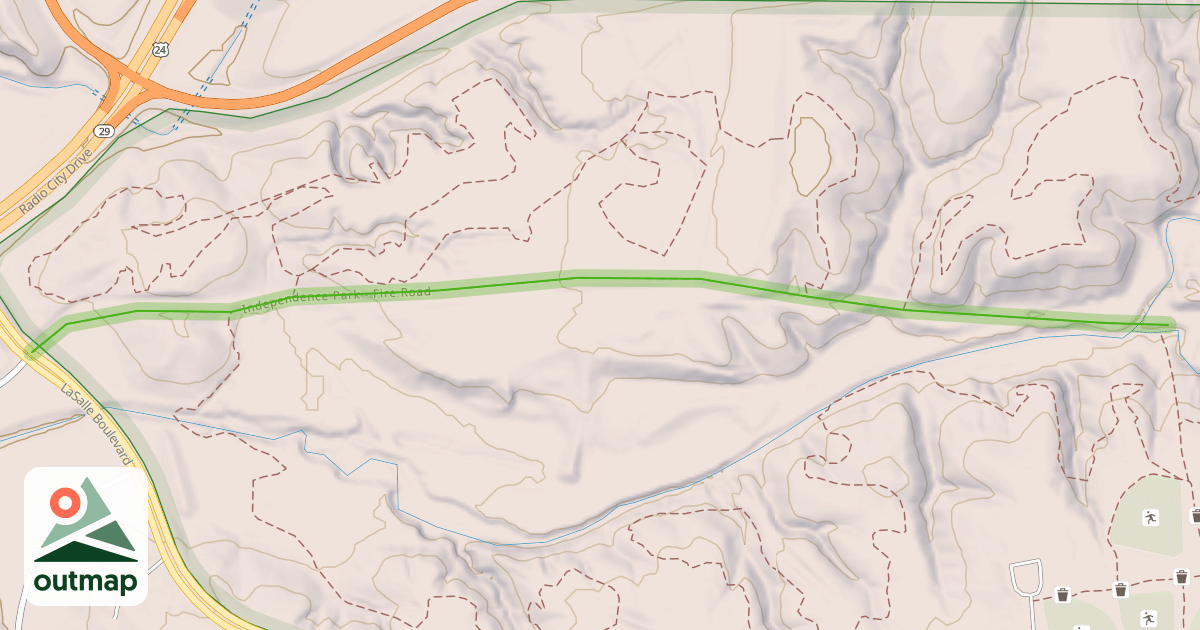 Map of Independence Park - Fire Road