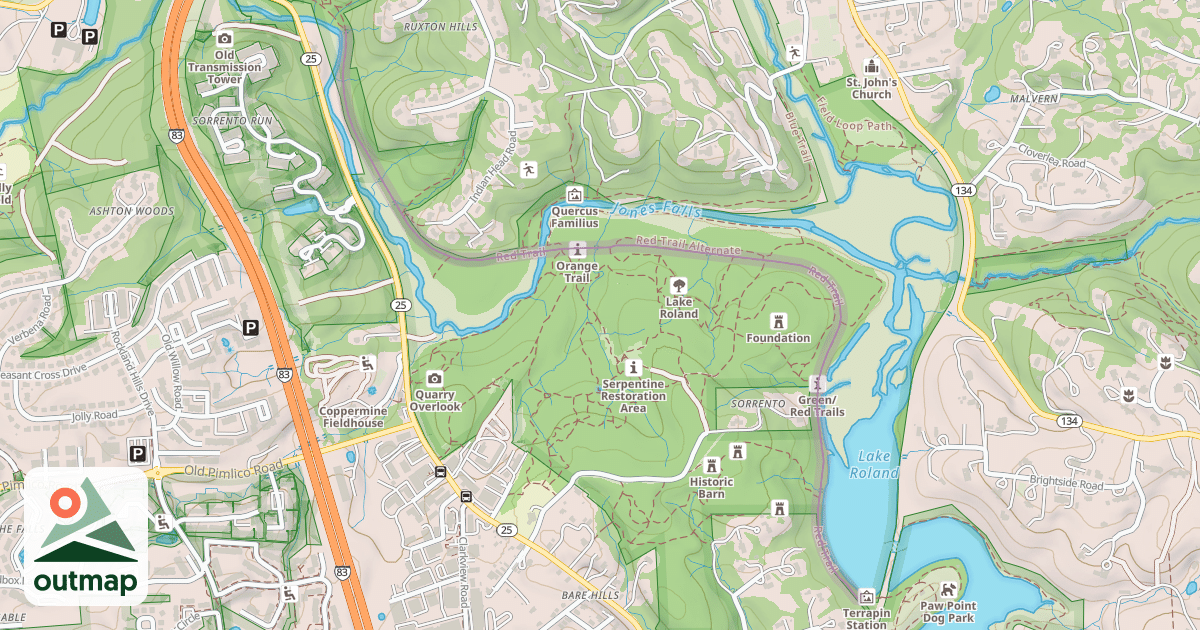 Map of Red Trail