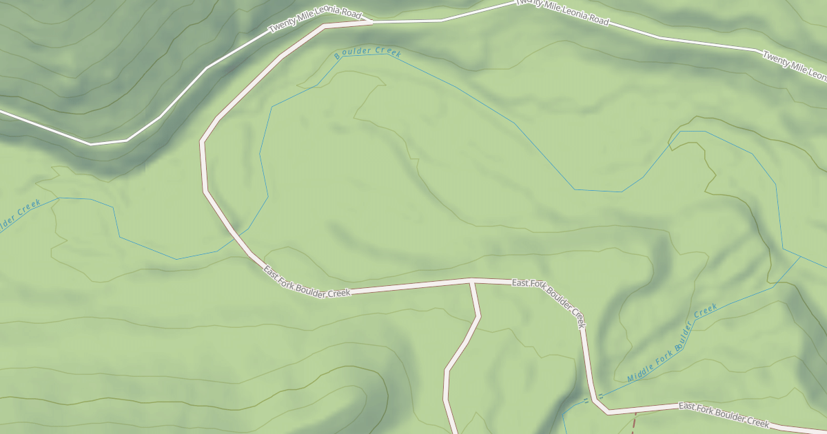 Map preview of EAST FORK BOULDER CREEK