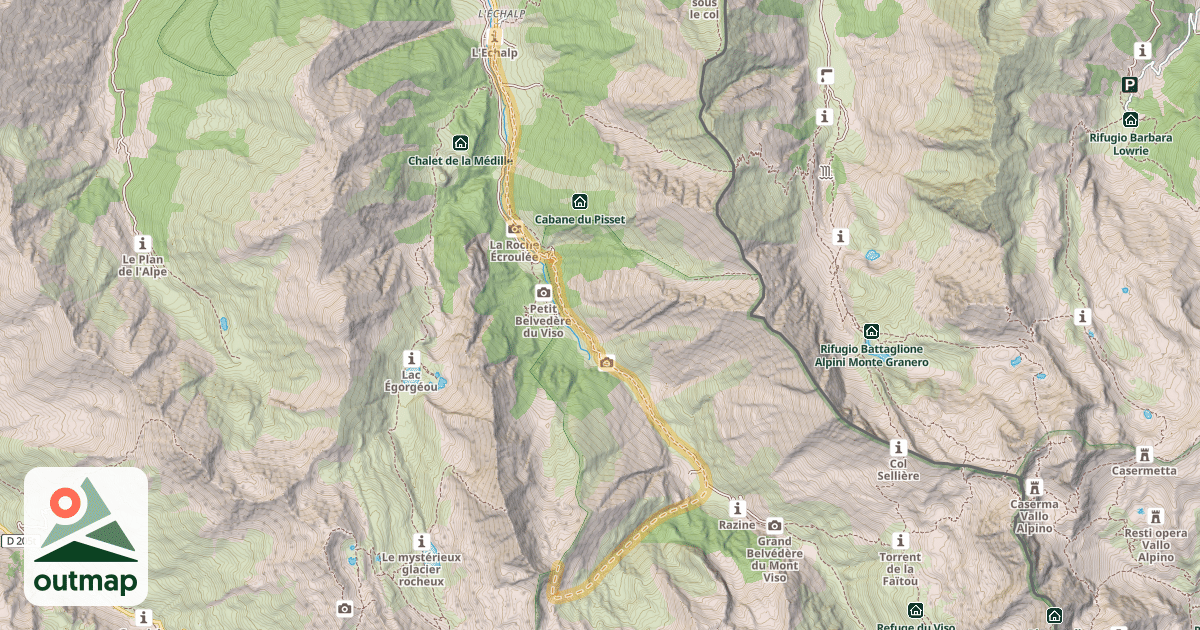 Map of Les Bréchettes — L'Échalp