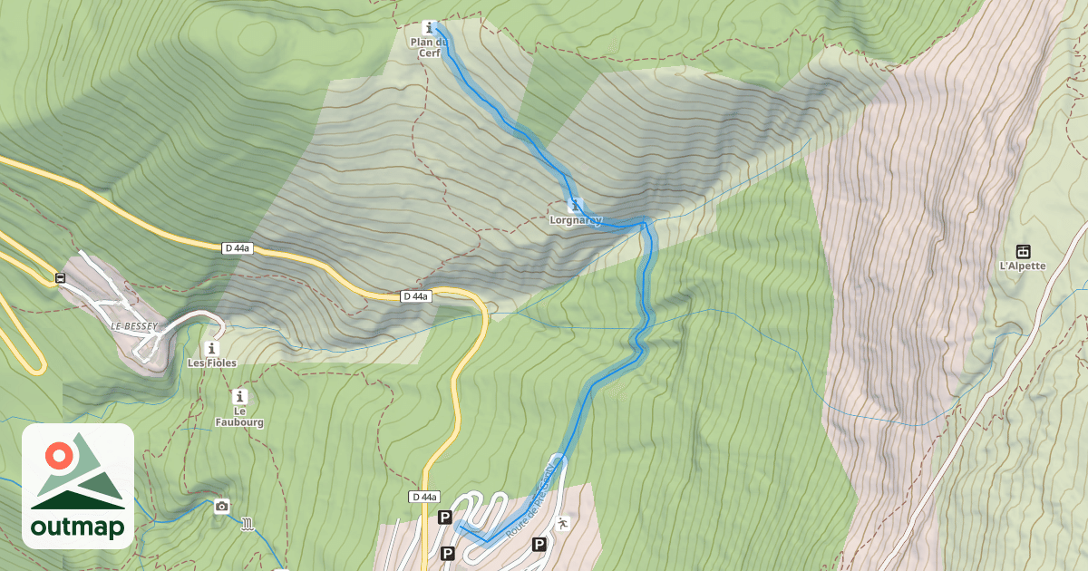 Map of Sentier du Plan du Cerf à Oz Station