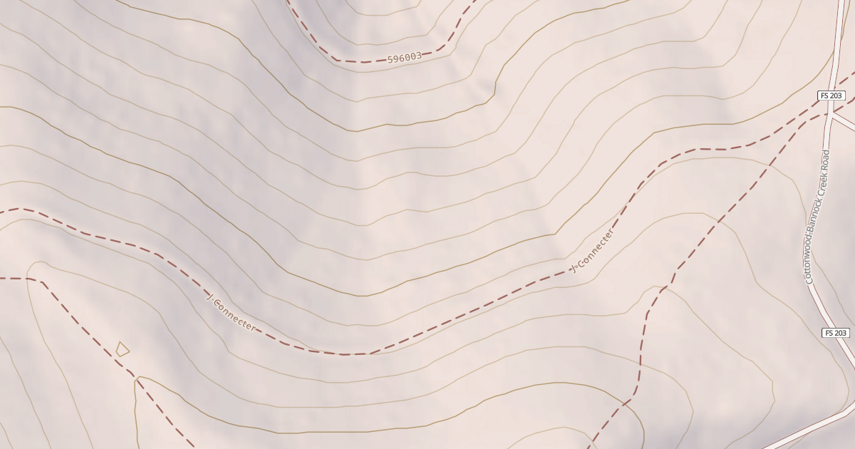 Map preview of COTTONWOOD-BANNOCK CRK J