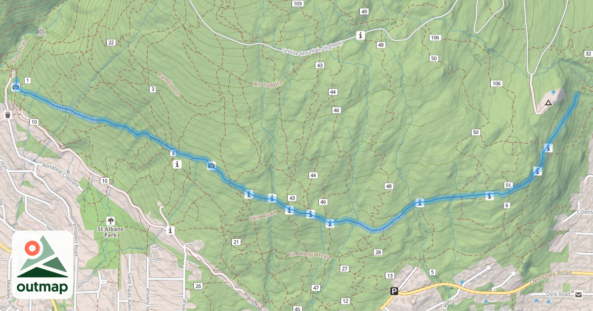 Map of Baden Powell Trail