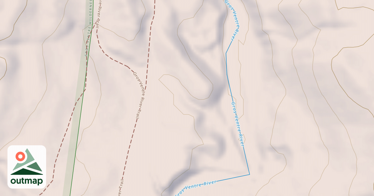 Map of Gros Ventre Road Snowmobile