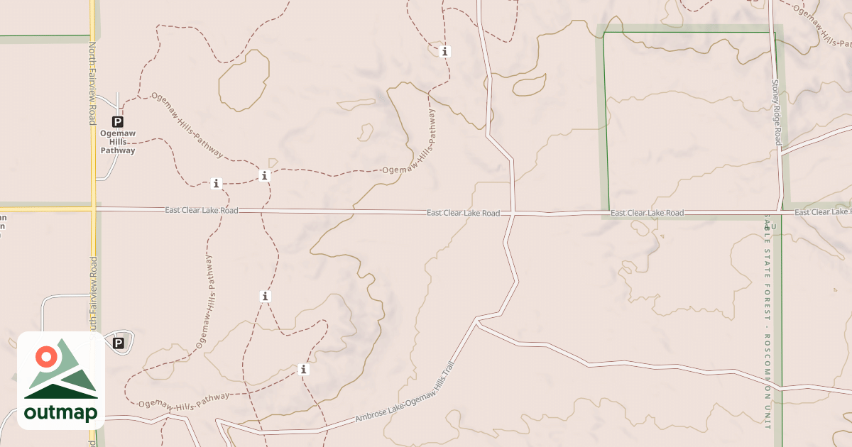 Map of Ambrose Lake To Ogemaw Hills Trail