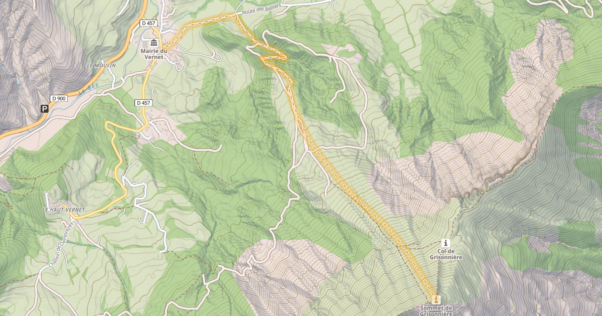 Map preview of Sommet de Grisonnière — Le Vernet