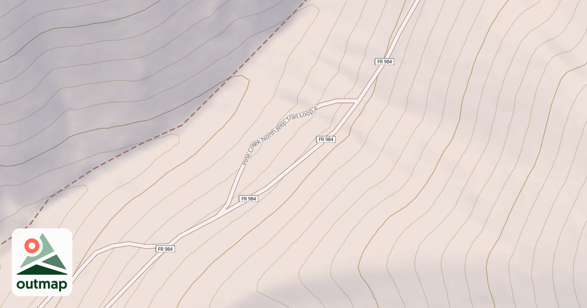 Map of PINE CREEK JEEP NORTH LOOP 4