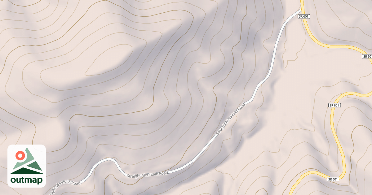 Map of STRAIGHT MOUNTAIN
