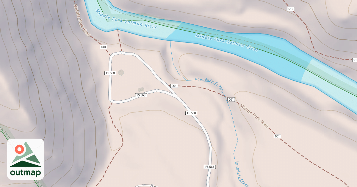 Map of Boundry Creek Road Corridor