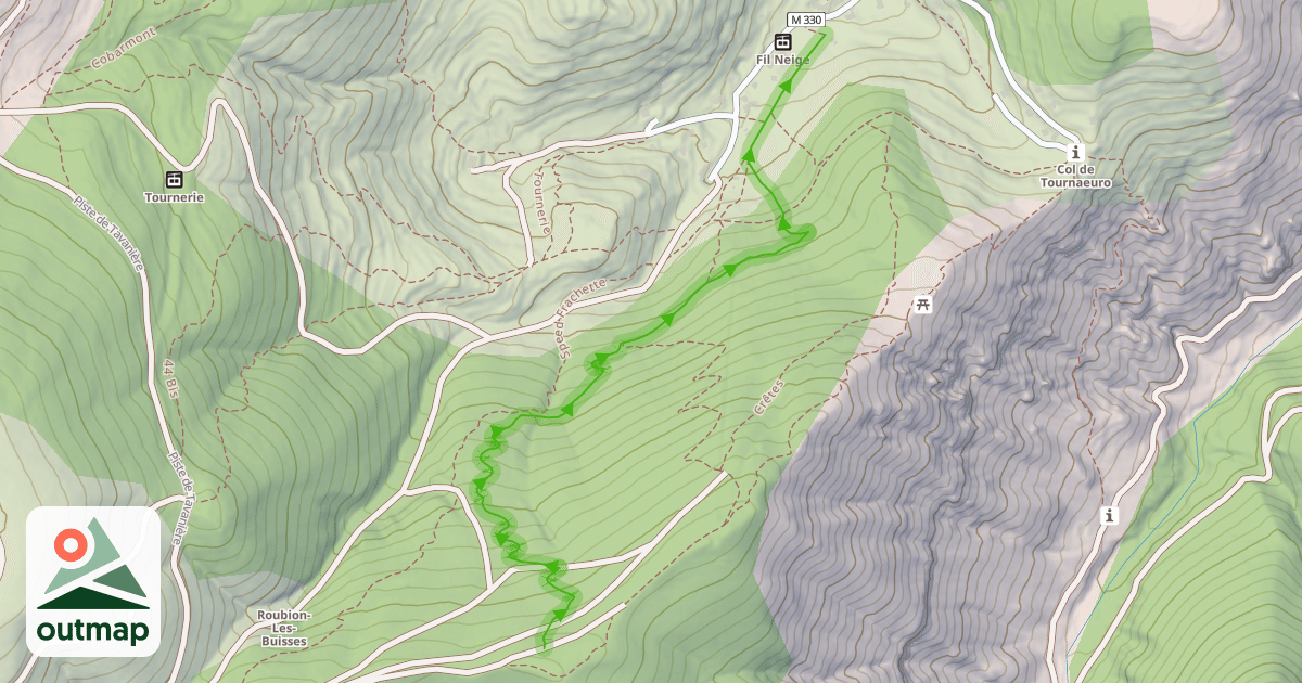 Map of Bleue de Chauffe