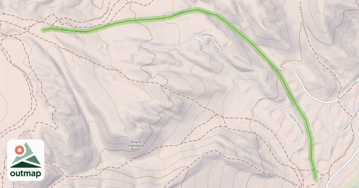 Map of North Peak Pass