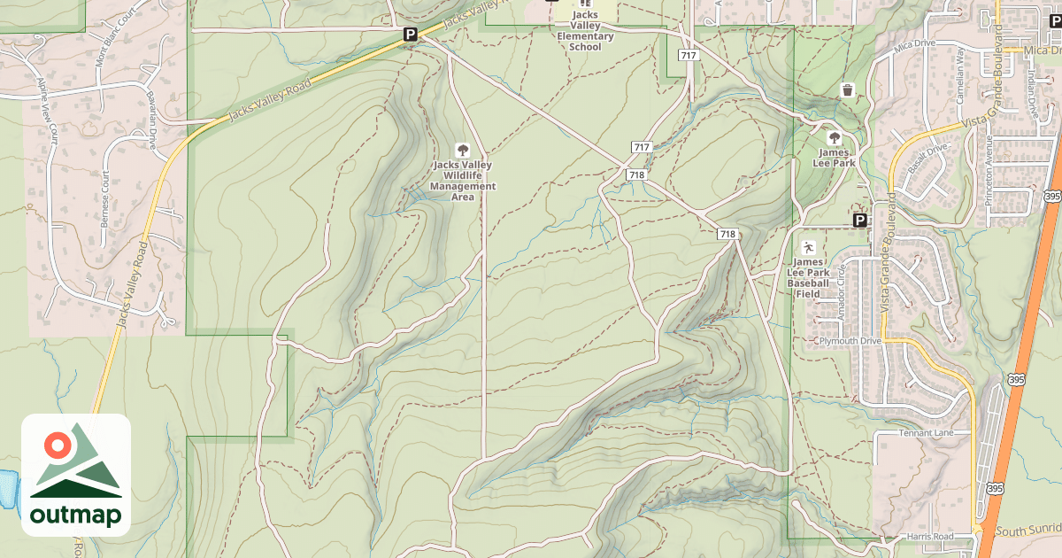 Map of JACKS VALLEY WILDLIFE ROAD