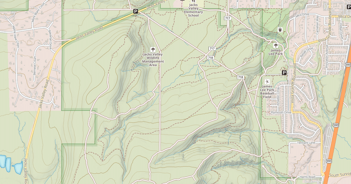 Map preview of JACKS VALLEY WILDLIFE ROAD