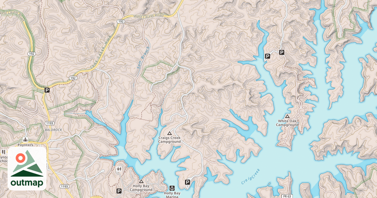 Map of CRAIGS CREEK