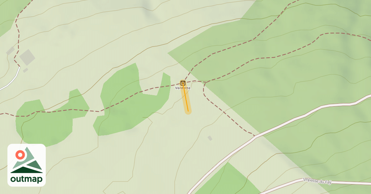 Map of Ancienne piste rouge Verdette