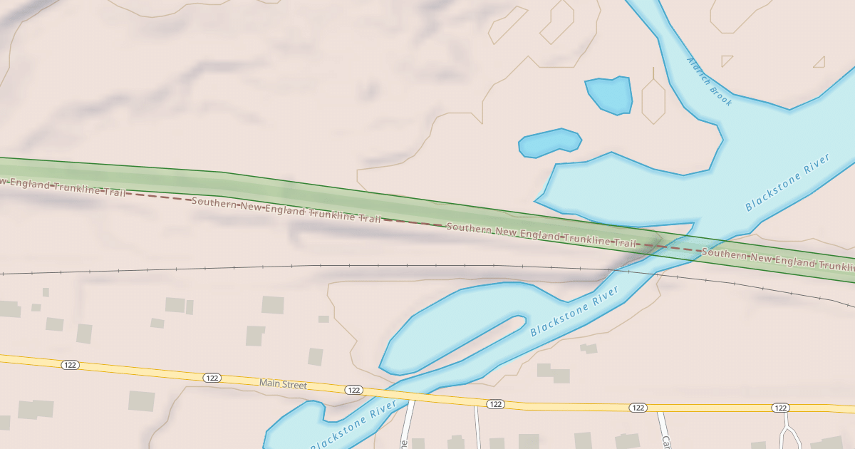 Map preview of Southern New England Trunkline Trail