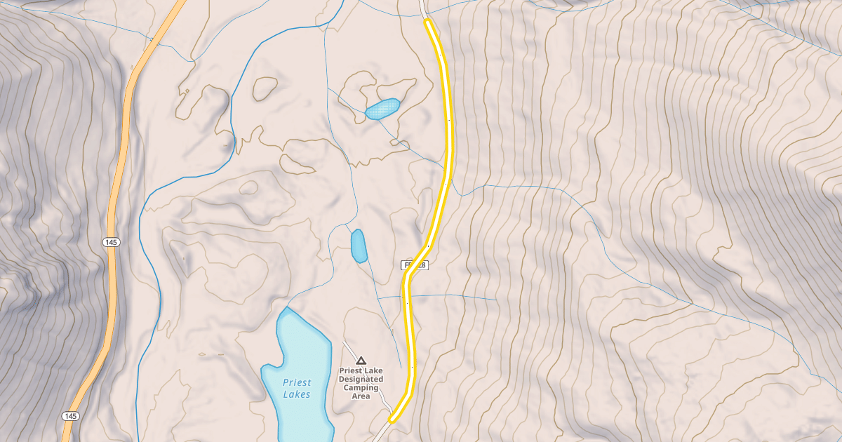 Map preview of Priest Lake Road