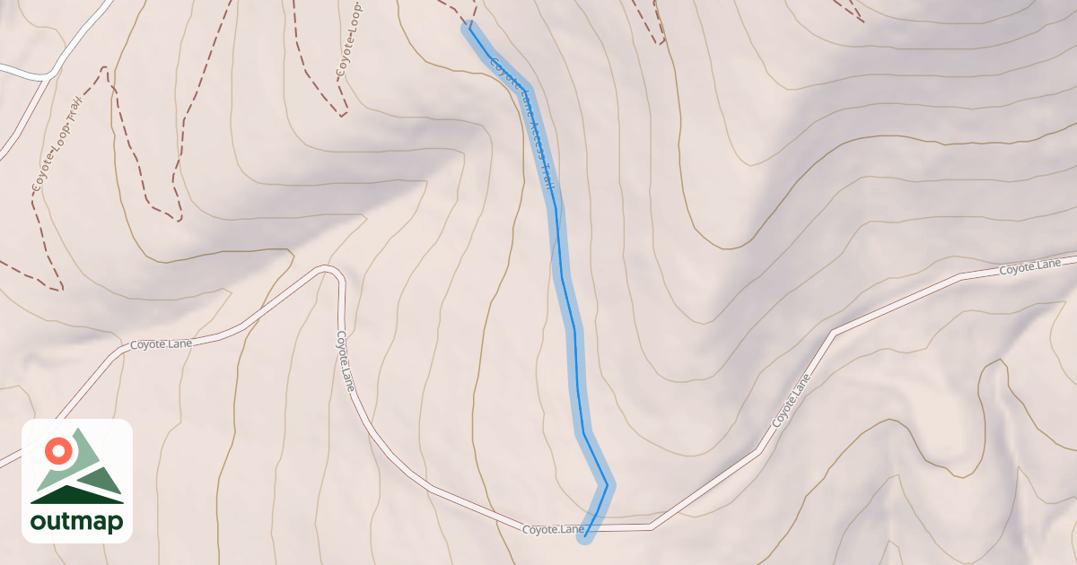 Map of Coyote Lane Access Trail