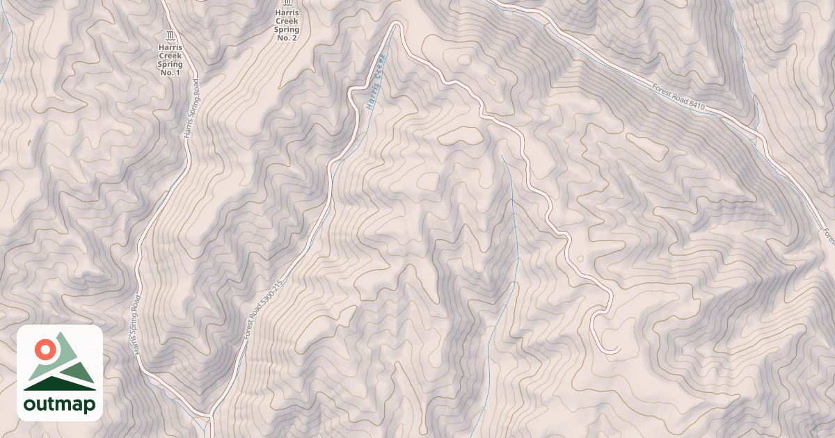 Map of E.FORK HARRIS CREEK