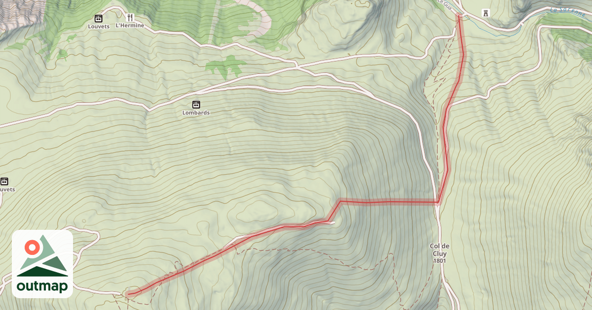 Map of Col de Cluy