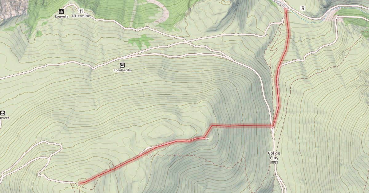 Map preview of Col de Cluy
