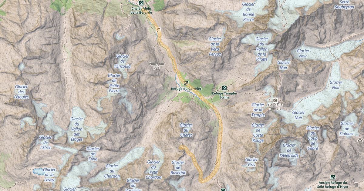 Map preview of Col du Chéret — La Bérarde