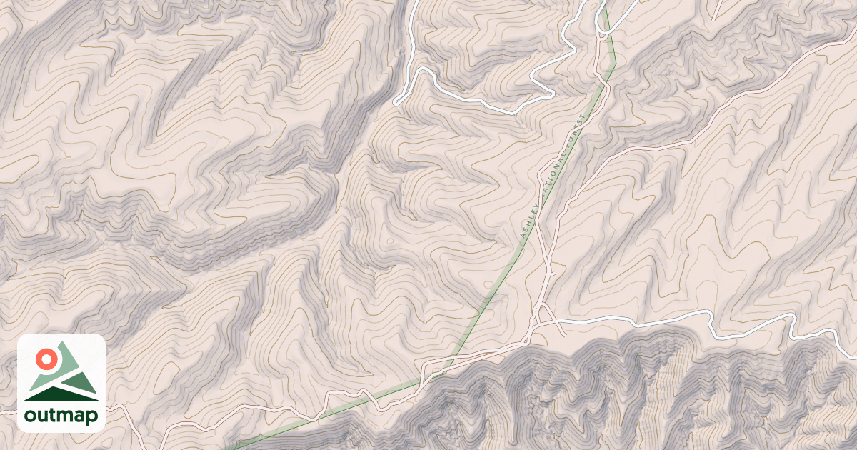 Map of BAD LAND CLIFF ROAD