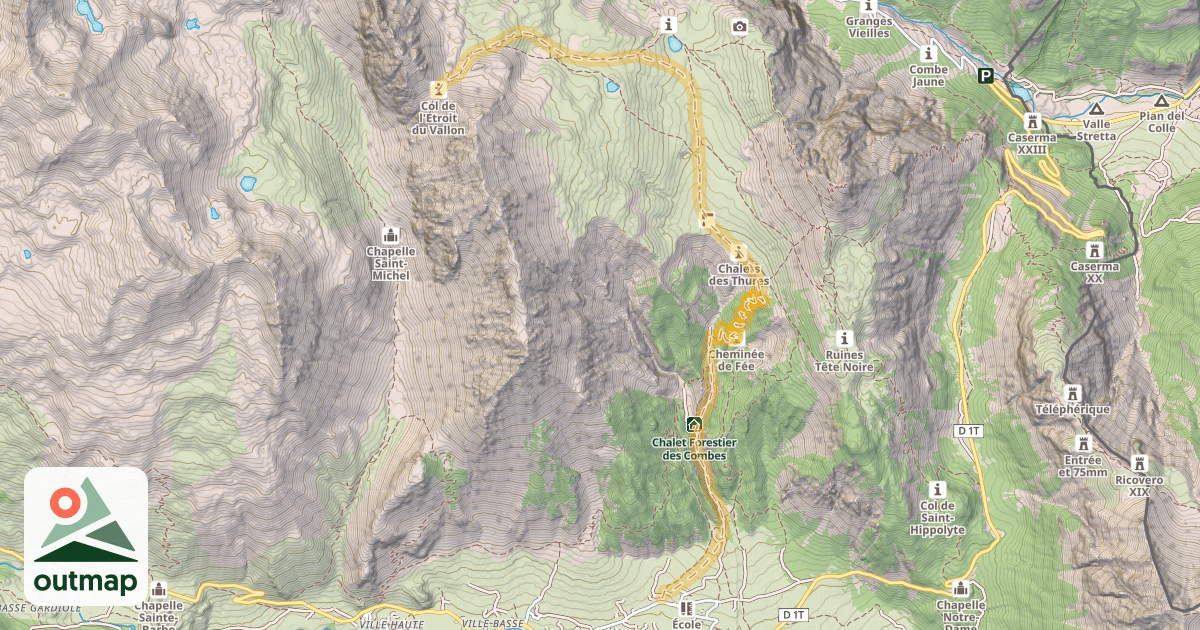 Map of Col de l'Étroit du Vallon — Roubion