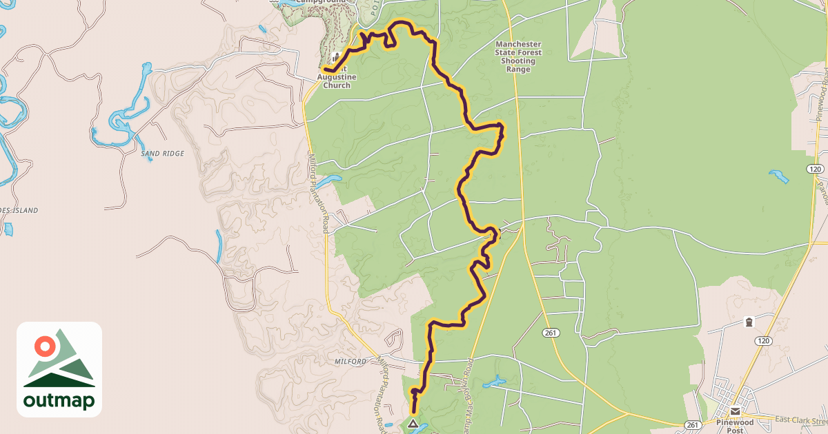 Map of Palmetto Trail High Hills of Santee Passage
