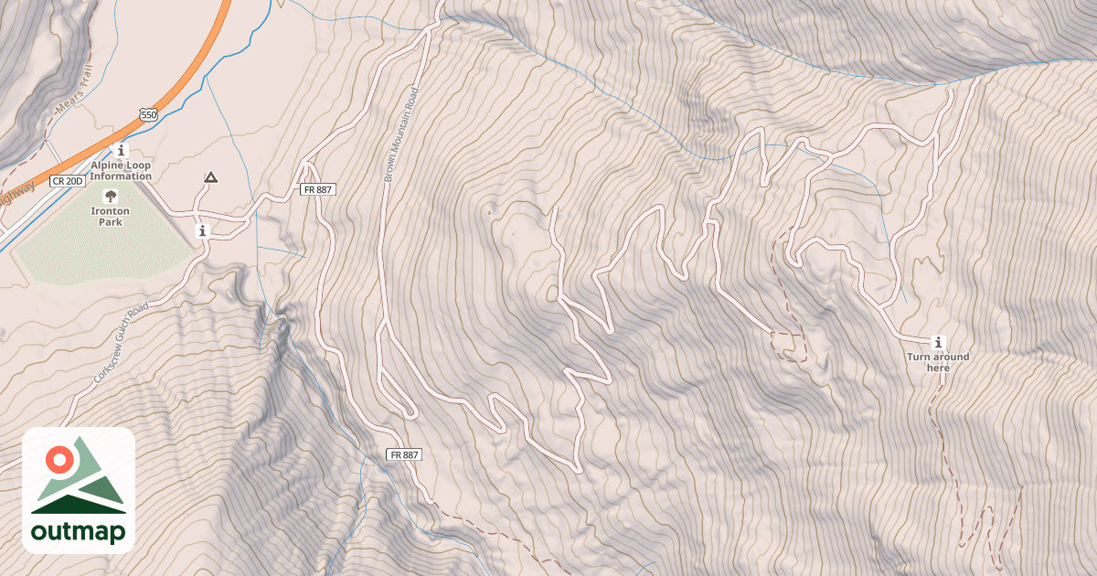 Map of BROWN MOUNTAIN