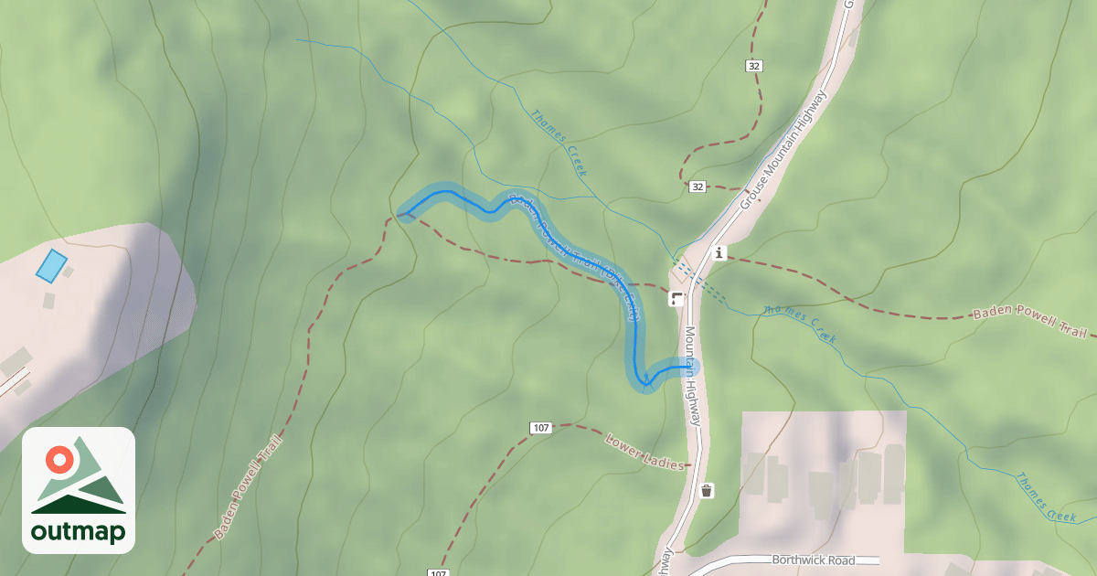 Map of Baden Powell Trail (Bike Exit)