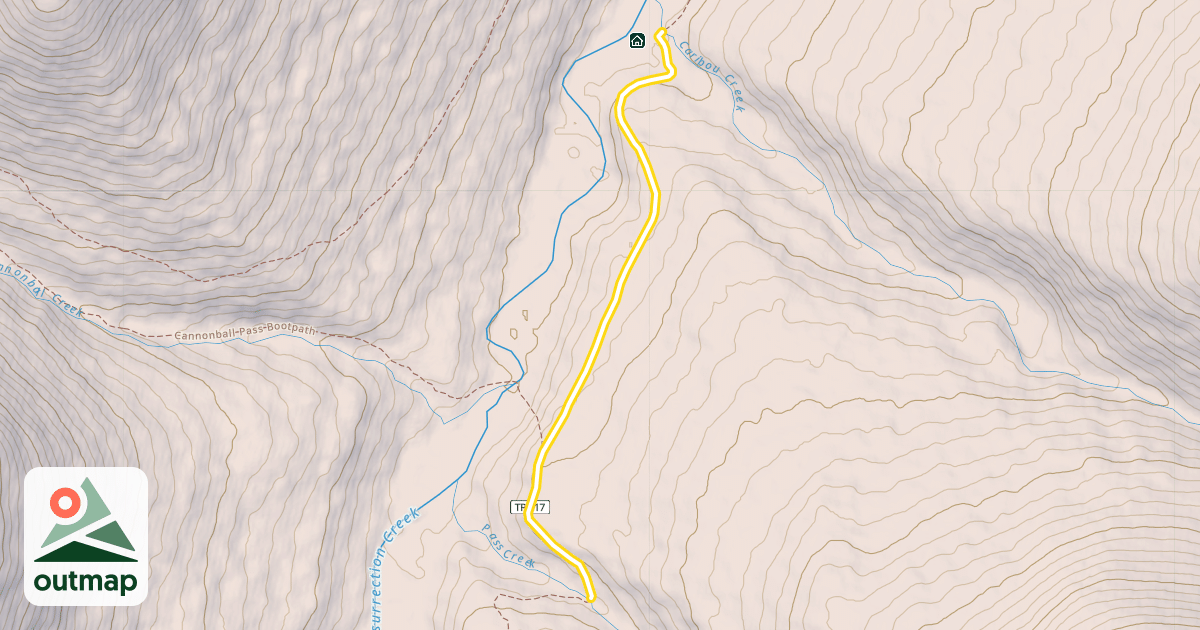 Map of Resurrection Pass Trail