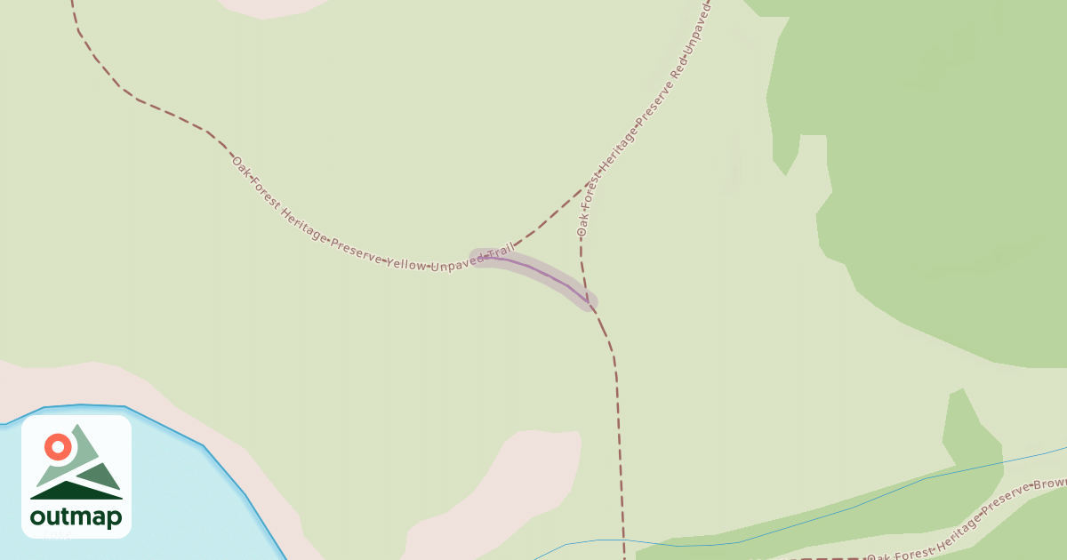 Map of Oak Forest Heritage Preserve Yellow Unpaved Trail