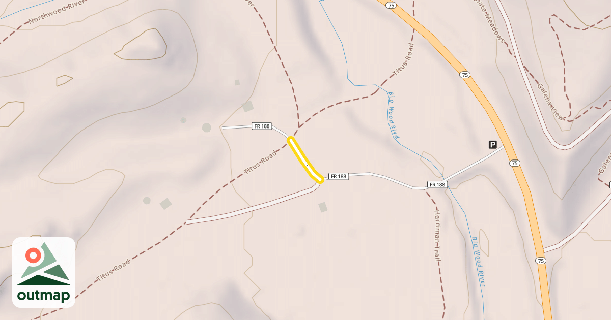 Map of Titus Creek Road