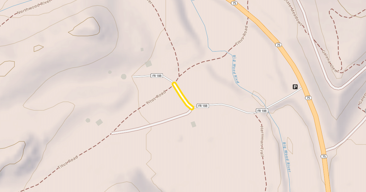 Map preview of Titus Creek Road
