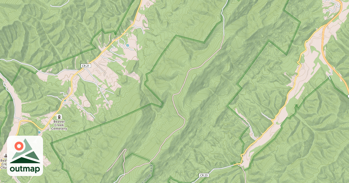 Map of BRUSHY MTN RIDGE