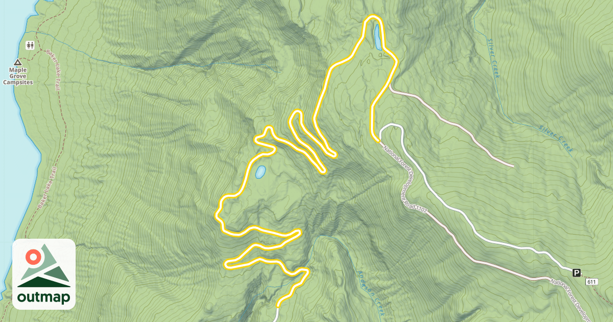 Map of National Forest Development Road 1107
