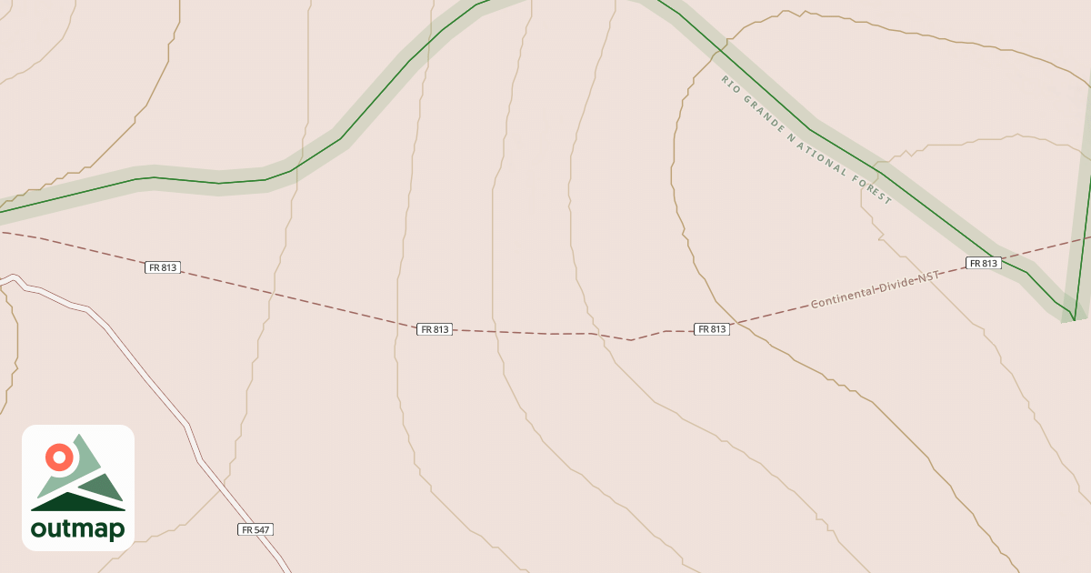 Map of CONTINENTAL DIVIDE NST