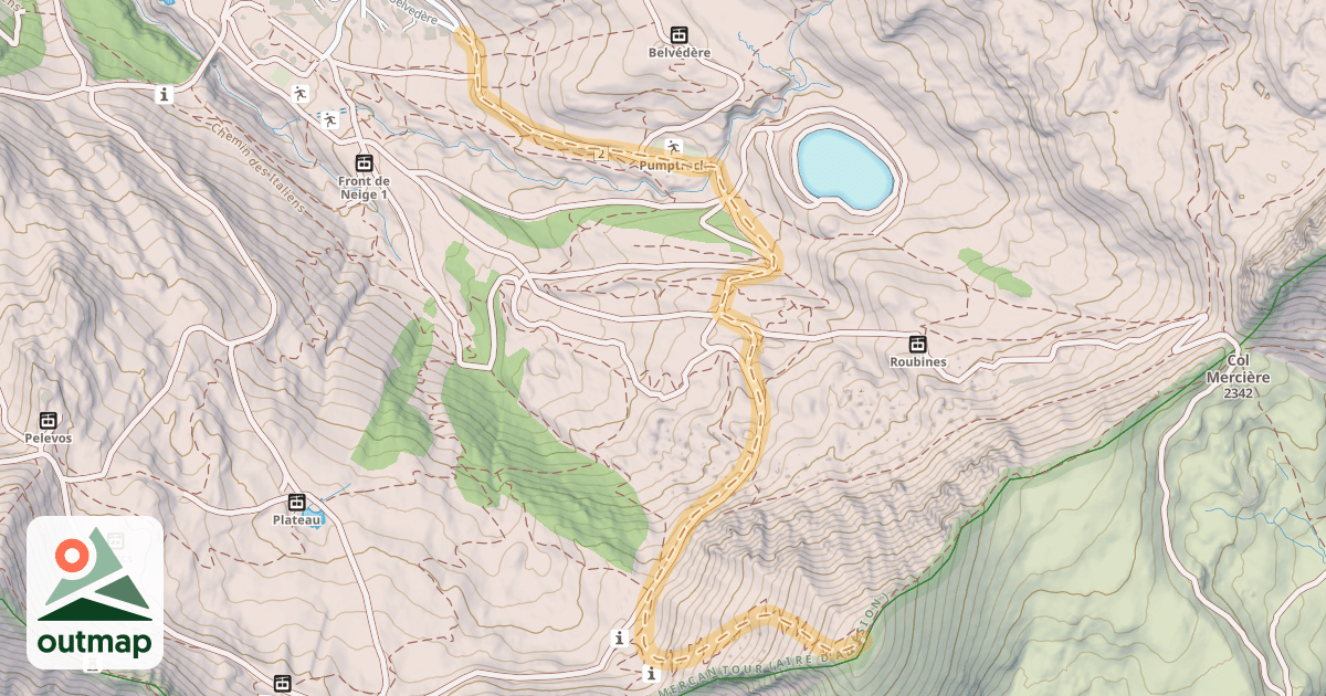 Map of Tête Mercière — Isola 2000